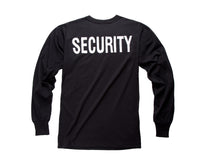 BACKBONE Mens Army Style Long Sleeve SECURITY T-Shirt Tee - BLACK