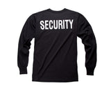 BACKBONE Mens Army Style Long Sleeve SECURITY T-Shirt Tee - BLACK