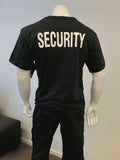 BACKBONE Mens Army Style Short Sleeve SECURITY Black T-Shirt Tee