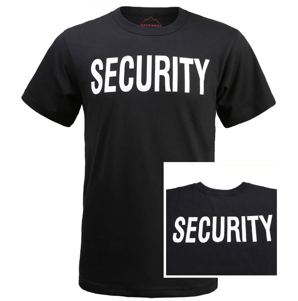 BACKBONE Mens Army Style Short Sleeve SECURITY Black T-Shirt Tee