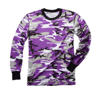 Mens Army Style Long Sleeve Gym Training Camouflage T-Shirt Tee