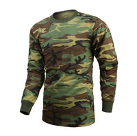 Mens Army Style Long Sleeve Gym Training Camouflage T-Shirt Tee