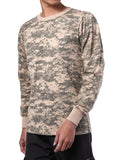 Mens Army Style Long Sleeve Gym Training Camouflage T-Shirt Tee