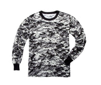 Mens Army Style Long Sleeve Gym Training Camouflage T-Shirt Tee