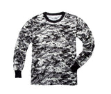 Mens Army Style Long Sleeve Gym Training Camouflage T-Shirt Tee