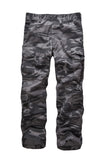 Mens Casual Paratrooper Camouflage Cargo Pants - Stone Washed