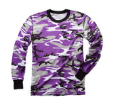 Mens Army Style Long Sleeve Gym Training Camouflage T-Shirt Tee