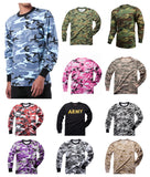 Mens Army Style Long Sleeve Gym Training Camouflage T-Shirt Tee
