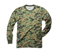Mens Army Style Long Sleeve Gym Training Camouflage T-Shirt Tee