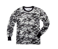 Mens Army Style Long Sleeve Gym Training Camouflage T-Shirt Tee