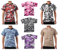 Mens Army Style Short Sleeve Gym Training Camouflage T-Shirt Tee