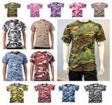 Mens Army Style Short Sleeve Gym Training Camouflage T-Shirt Tee