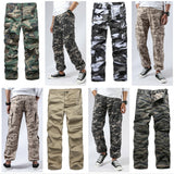 Mens Casual Paratrooper Camouflage Cargo Pants - Stone Washed