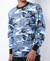 Mens Army Style Long Sleeve Gym Training Camouflage T-Shirt Tee