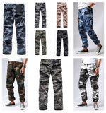 Mens Casual Multi-pocket Camouflage Cargo Pants Military Army Trousers BDU Pants Trousers with Zip Fly