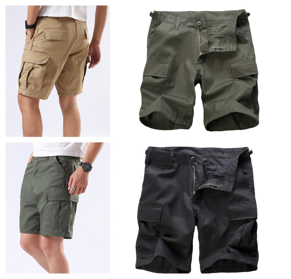 Mens Casual Cargo Shorts Army Military BDU Shorts - Solid Colors