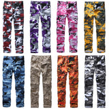 Mens Casual Multi-pocket Camouflage Cargo Pants Military Army Trousers BDU Pants Trousers with Button Fly