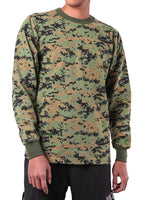 Mens Army Style Long Sleeve Gym Training Camouflage T-Shirt Tee