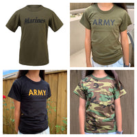 Backbone Boys Girls Kids Teens Army Style Camo T-Shirt Tee