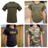 Backbone Boys Girls Kids Teens Army Style Camo T-Shirt Tee