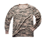 Mens Army Style Long Sleeve Gym Training Camouflage T-Shirt Tee