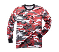 Mens Army Style Long Sleeve Gym Training Camouflage T-Shirt Tee