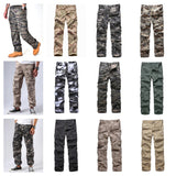 Mens Casual Paratrooper Camouflage Cargo Pants - Stone Washed